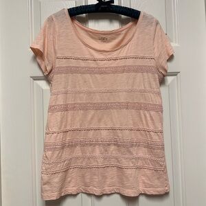 LOFT Blush Peach cotton Top Size M